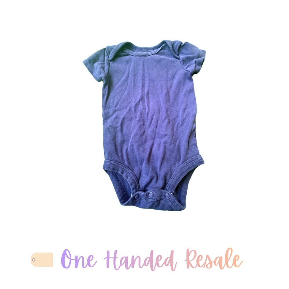💙 Carter's Kids Soft Blue Baby Bodysuit Onesie Comfy Soft Unisex Boys Girls 6M